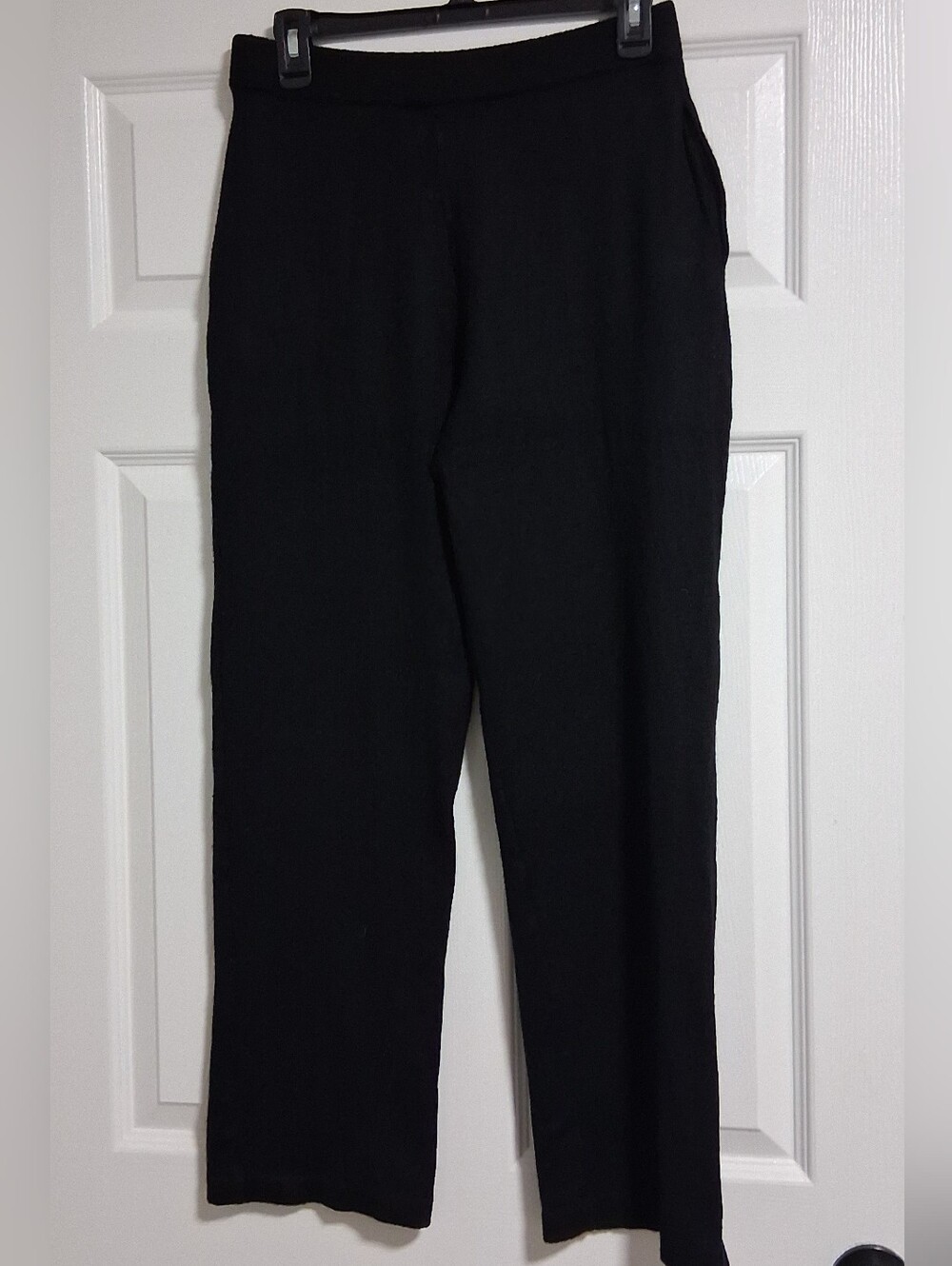 Carole Little Knitwear Petites Black Straight Leg Warm Pants Size S